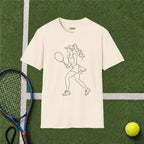 Tennis Girl Line Art T‑Shirt