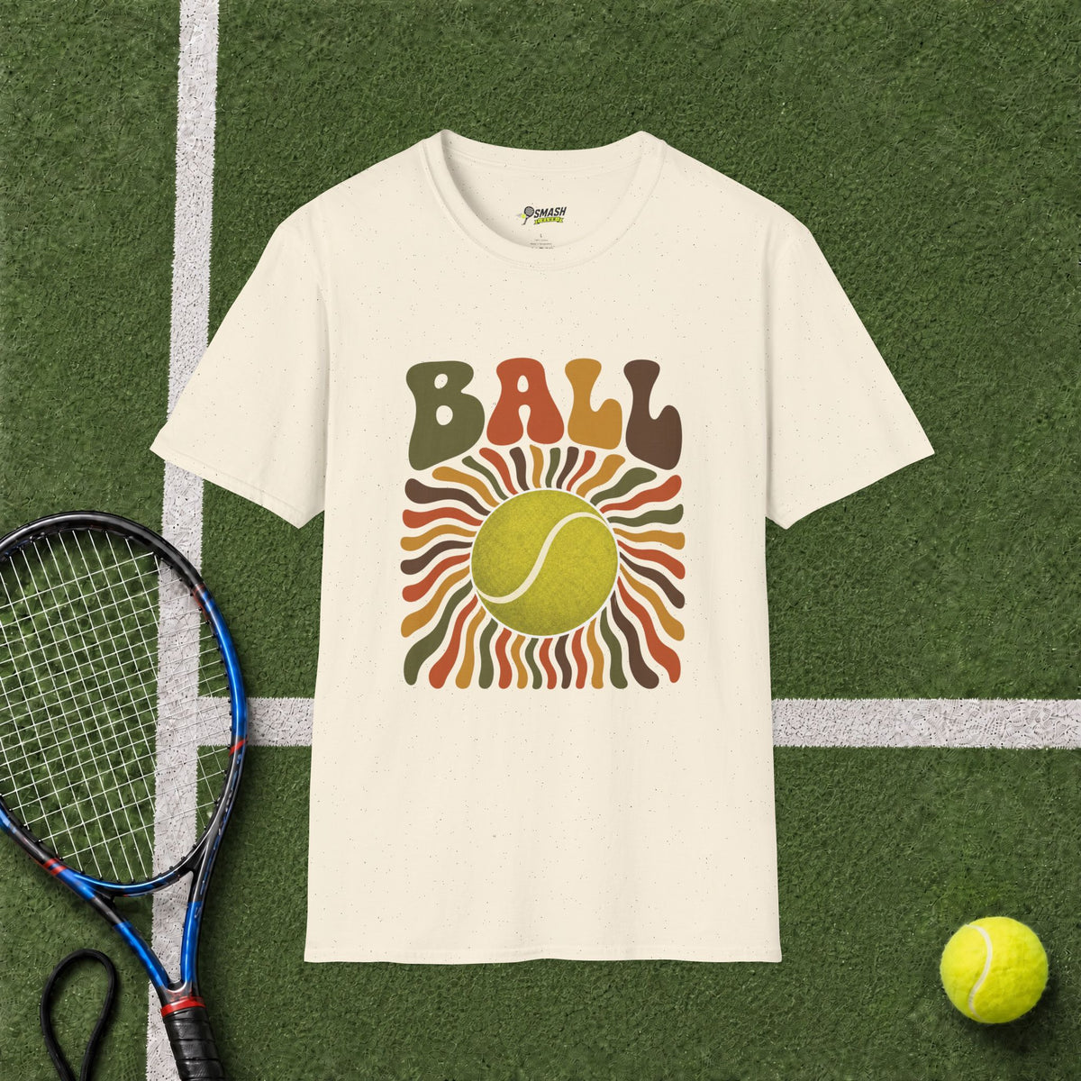 Tennis Ball Retro Sunburst T-Shirt