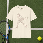 Tennis Player Line Art T‑Shirt