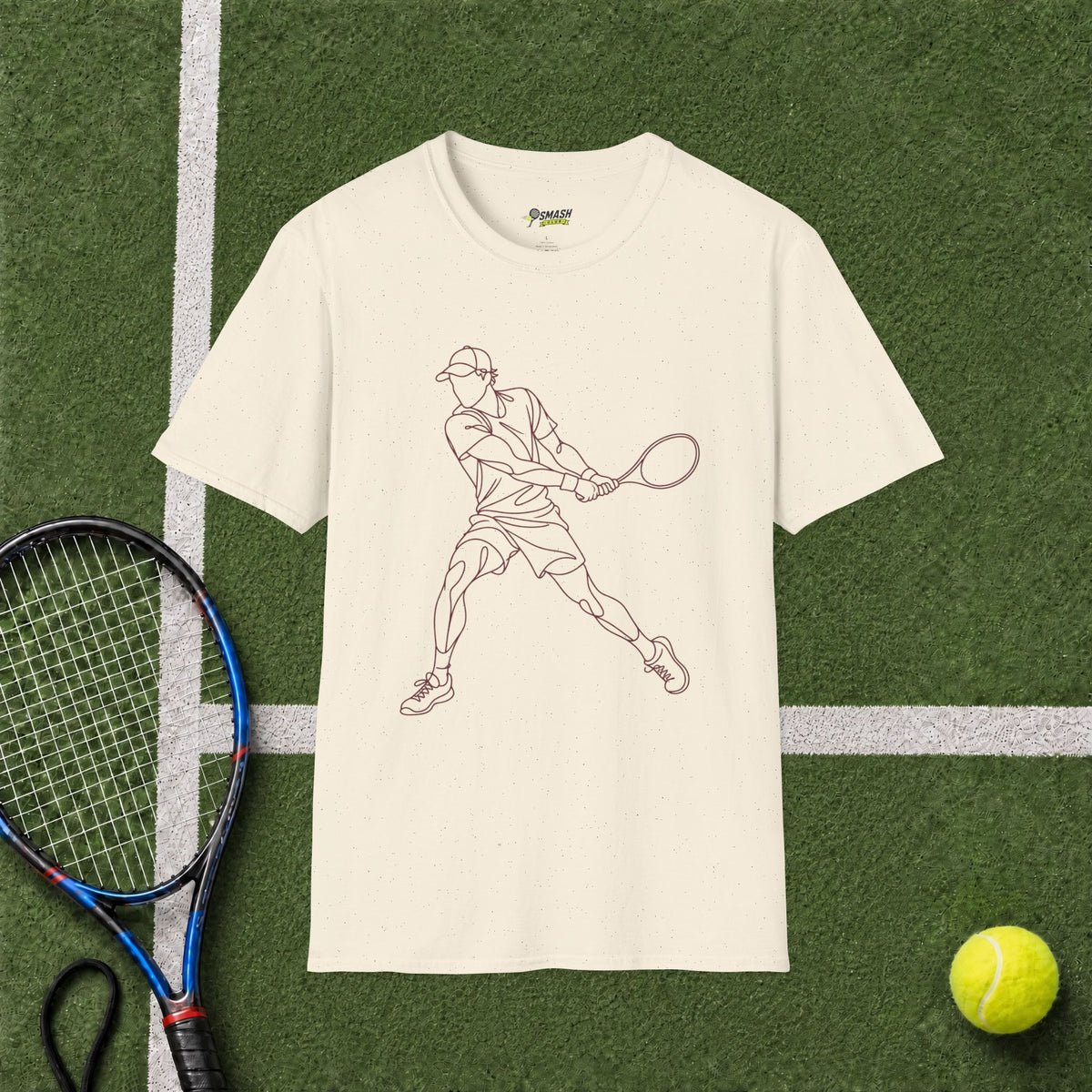 Tennis Player Line Art T‑Shirt