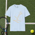 Tennis Serve Line Art T-Shirt