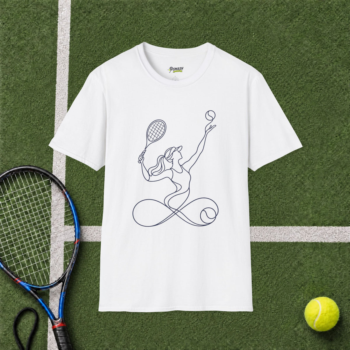 Infinite Tennis Line Art T-Shirt