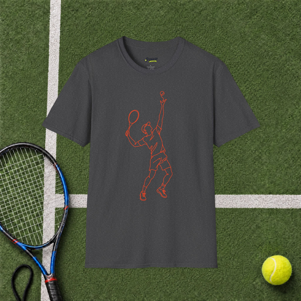 Tennis Serve Line Art T-Shirt