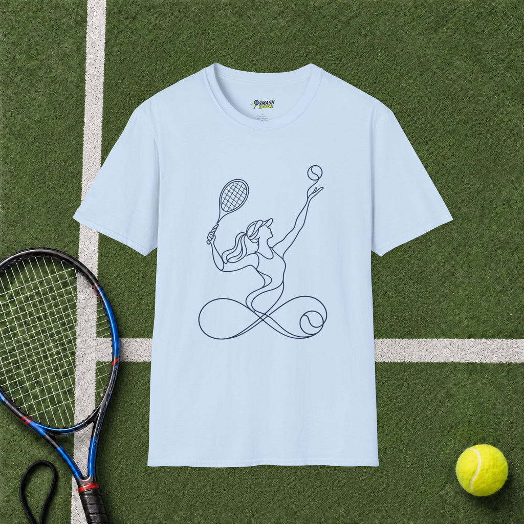Infinite Tennis Line Art T-Shirt