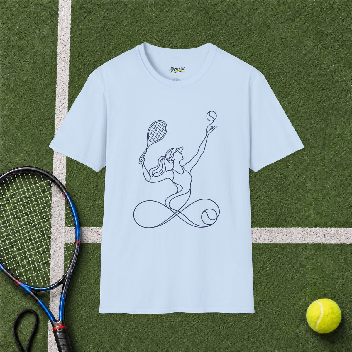 Infinite Tennis Line Art T-Shirt