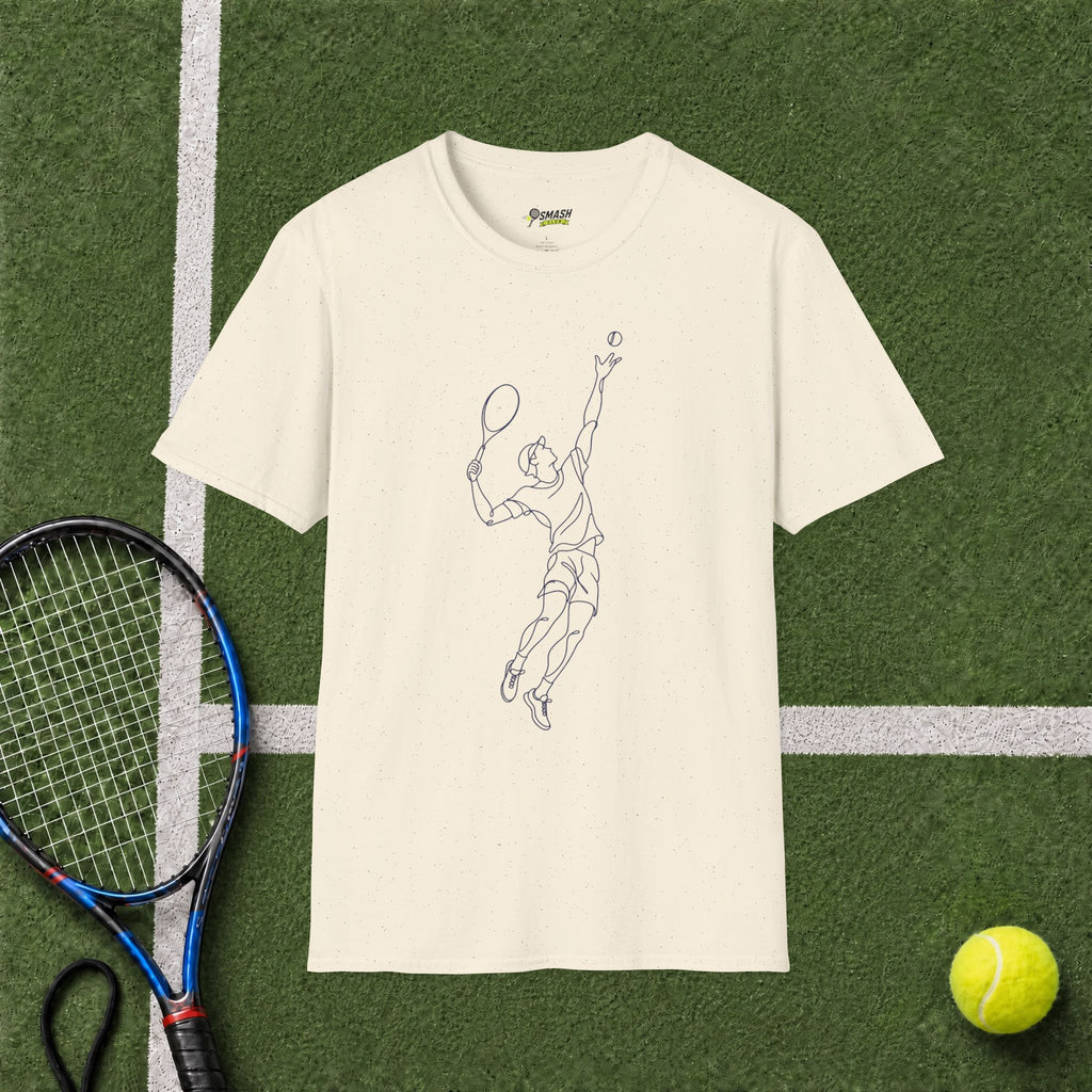 Tennis Serve Line Art T-Shirt