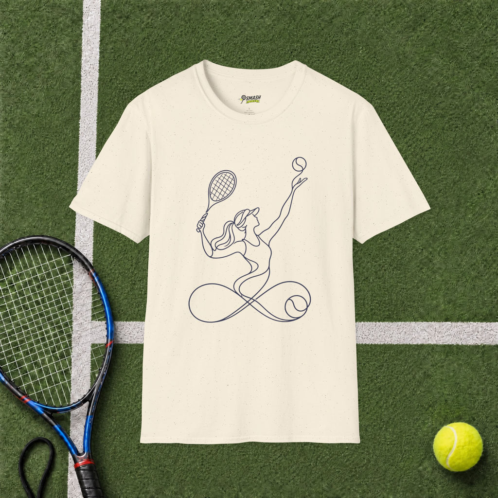 Infinite Tennis Line Art T-Shirt