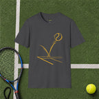 Tennis Serve Line Art T-Shirt