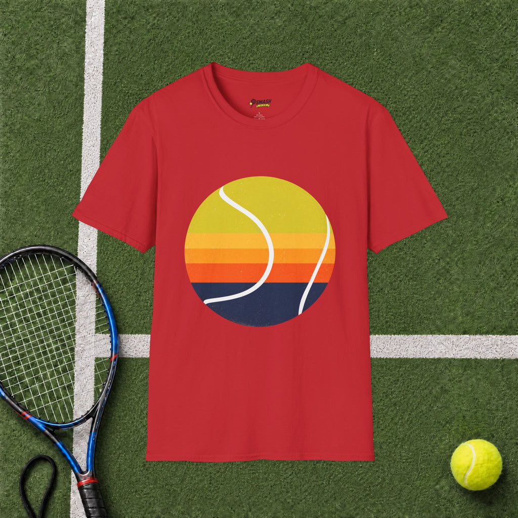 Retro Sunset Tennis T‑Shirt