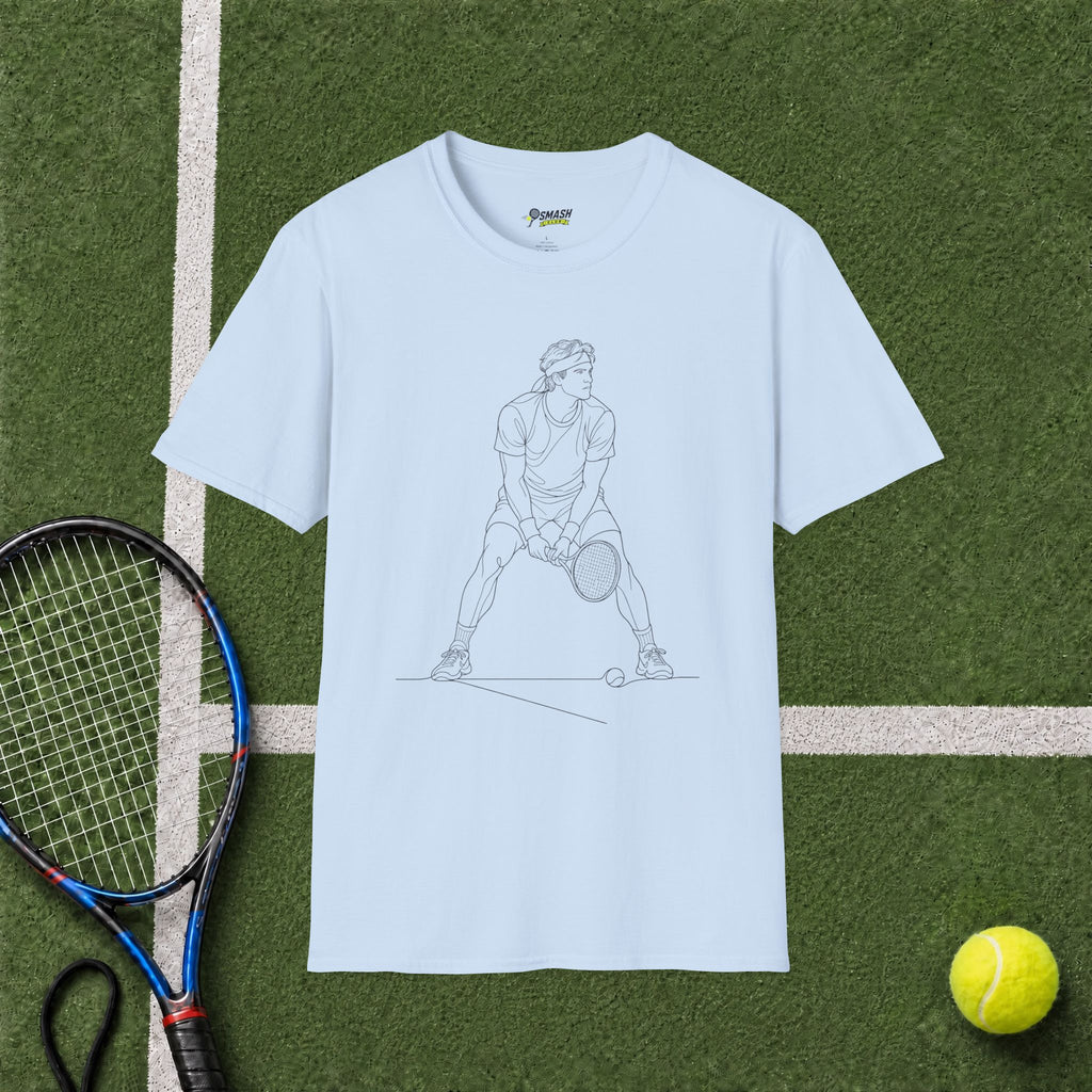Tennis Player Line Art T‑Shirt