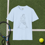 Tennis Player Line Art T‑Shirt