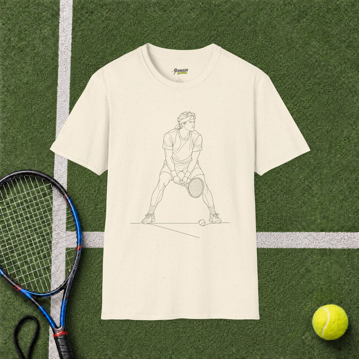 Tennis Player Line Art T‑Shirt