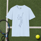 Tennis Serve Line Art T-Shirt