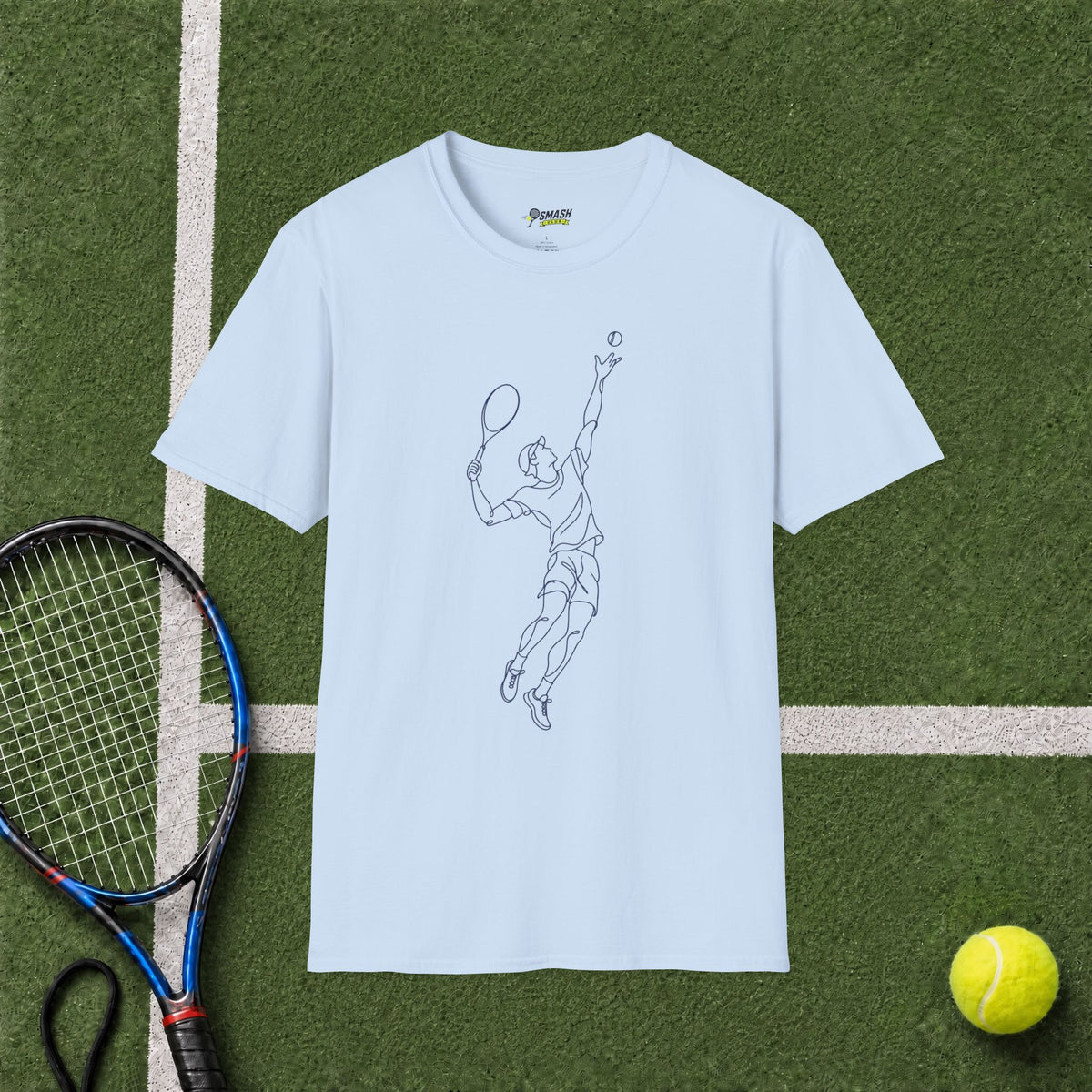 Tennis Serve Line Art T-Shirt