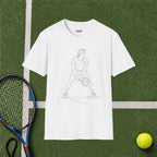 Tennis Player Line Art T‑Shirt