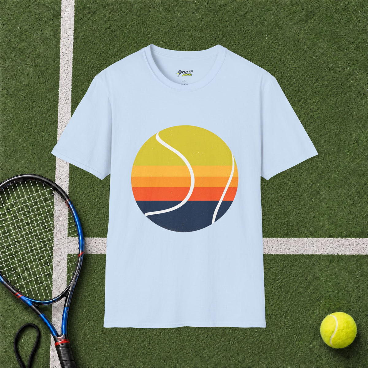 Retro Sunset Tennis T‑Shirt