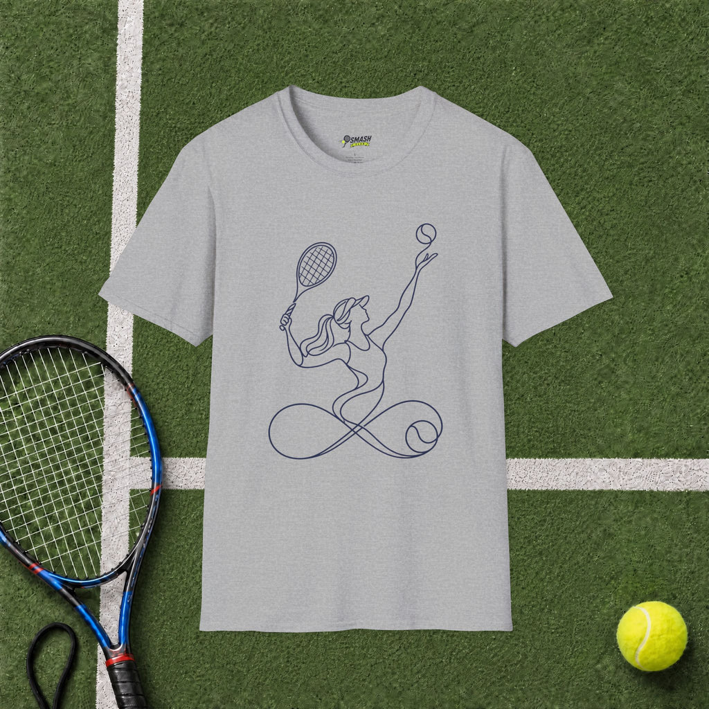 Infinite Tennis Line Art T-Shirt