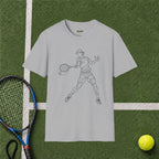 Tennis Player Line Art T‑Shirt