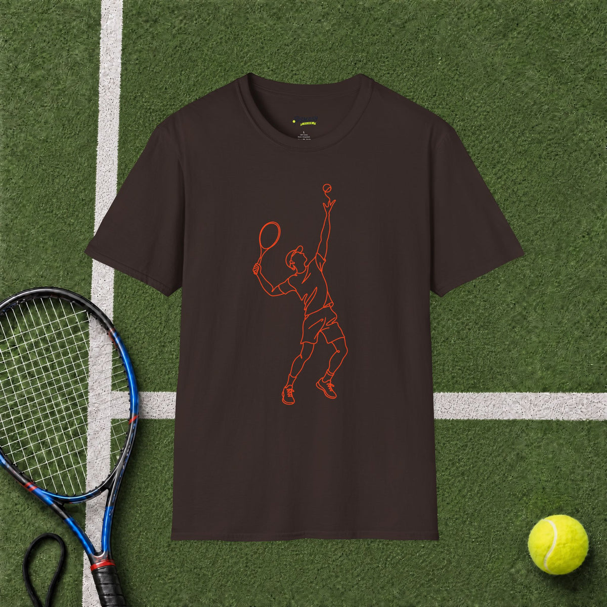Tennis Serve Line Art T-Shirt