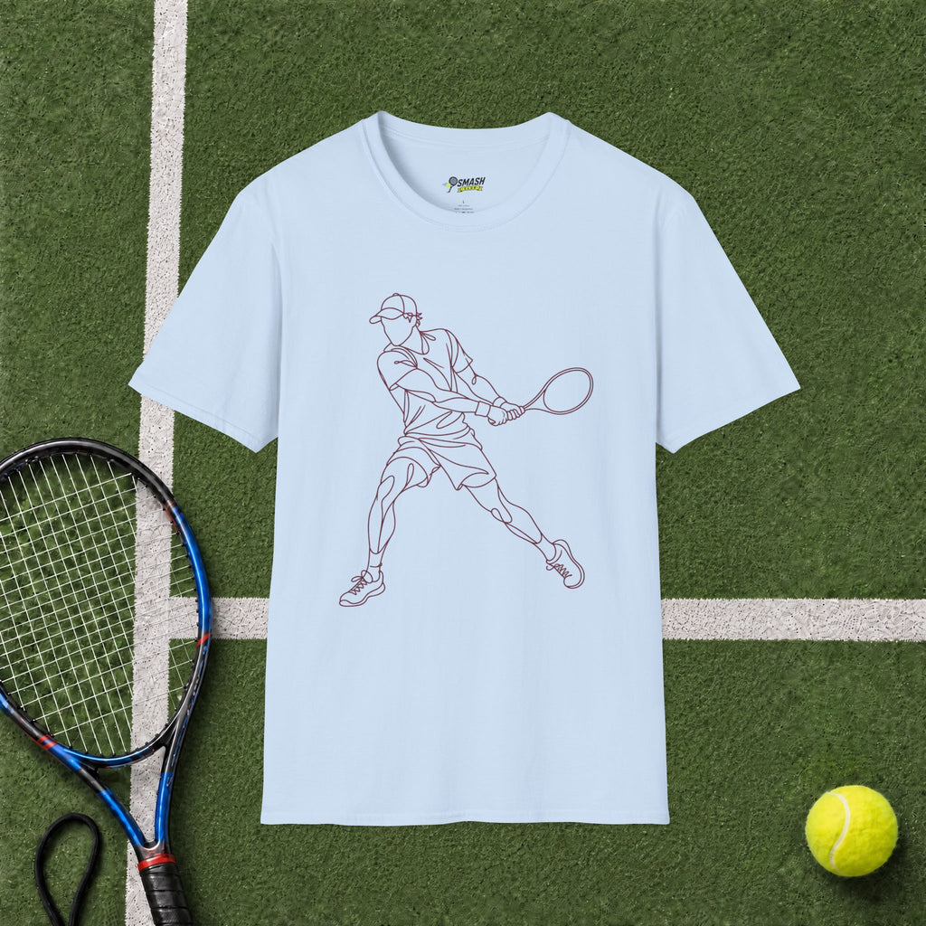 Tennis Player Line Art T‑Shirt