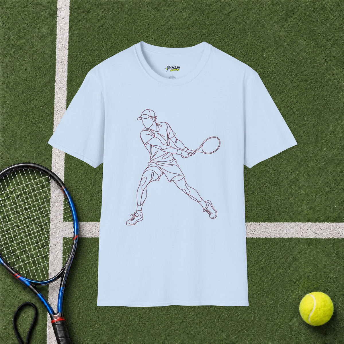 Tennis Player Line Art T‑Shirt