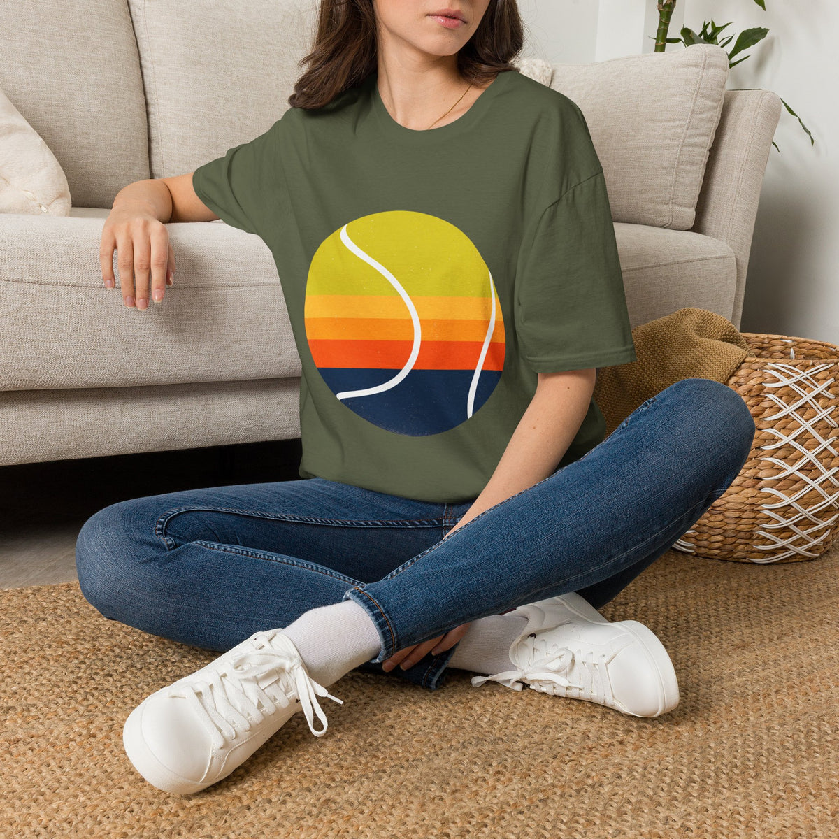 Retro Sunset Tennis T‑Shirt
