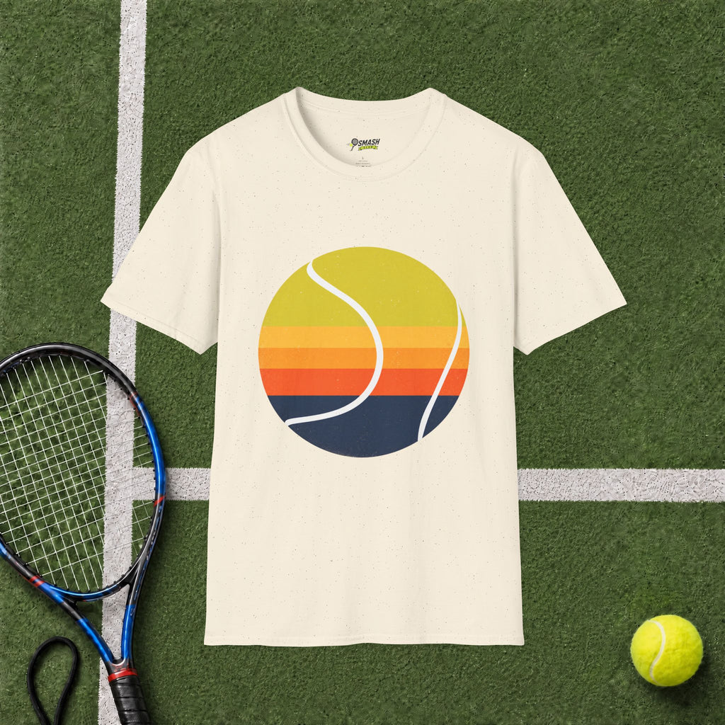Retro Sunset Tennis T‑Shirt