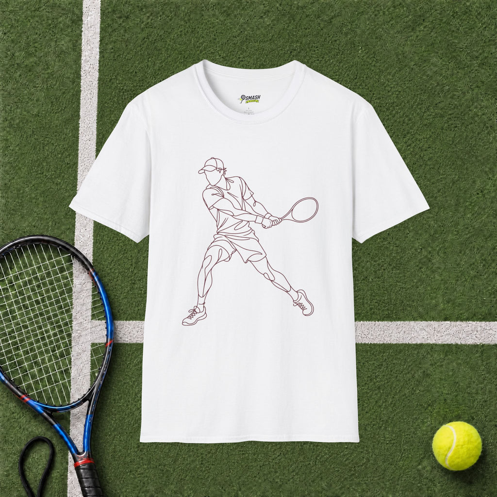 Tennis Player Line Art T‑Shirt