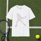 Tennis Player Line Art T‑Shirt