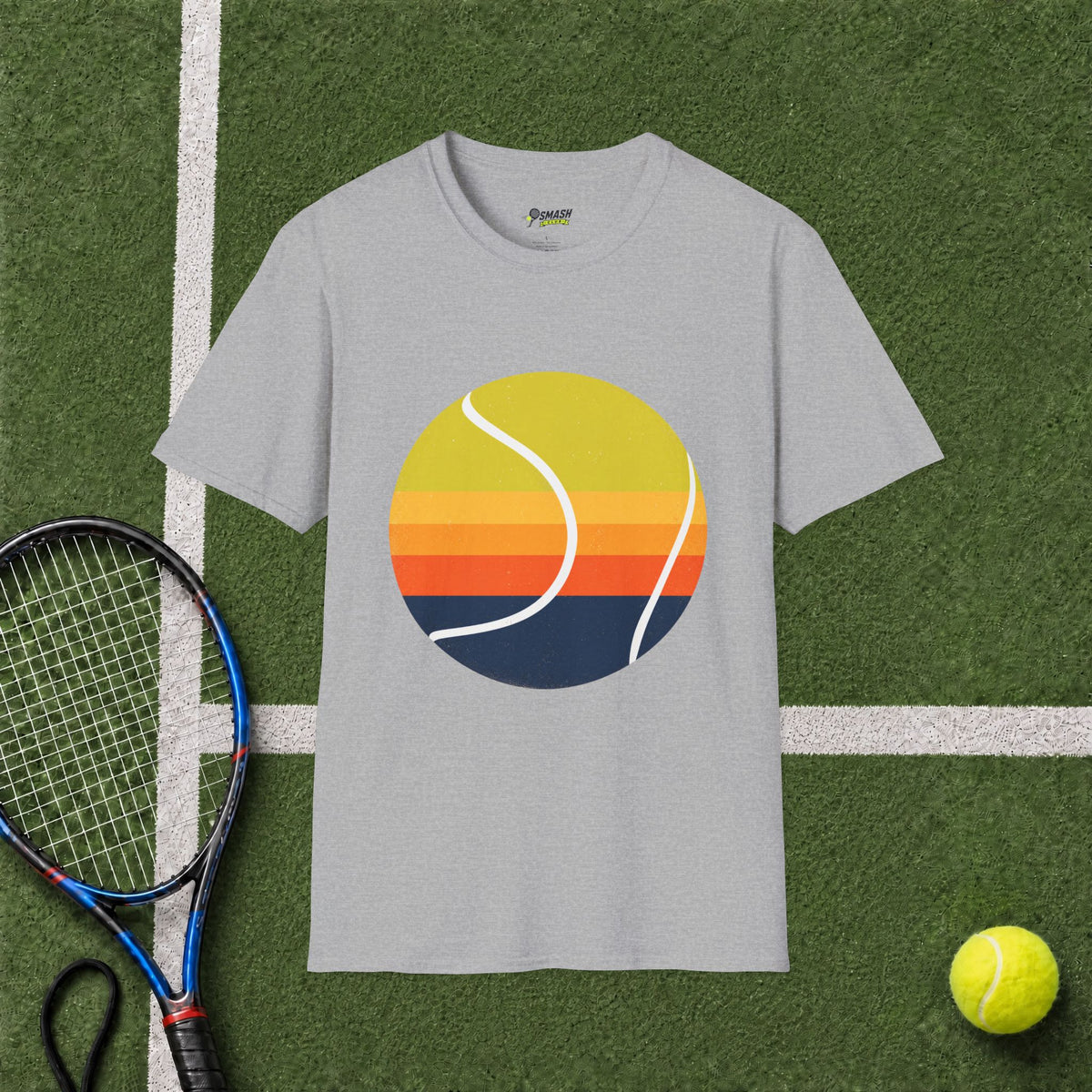 Retro Sunset Tennis T‑Shirt