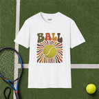 Tennis Ball Retro Sunburst T-Shirt