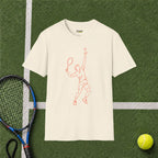Tennis Serve Line Art T-Shirt