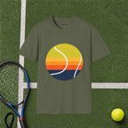 Retro Sunset Tennis T‑Shirt