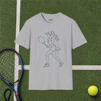 Tennis Girl Line Art T‑Shirt