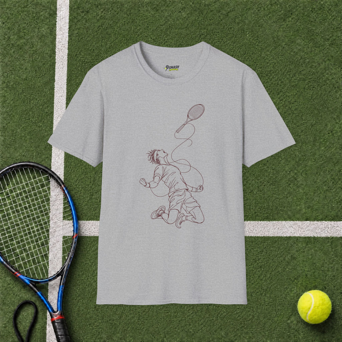 Tennis Player Line Art (1) T-Shirt